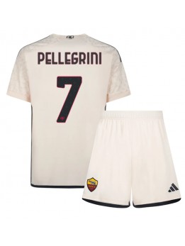 AS Roma Lorenzo Pellegrini #7 Dječji Gostujuci Dres kompleti 2023-24 Kratak Rukavima (+ kratke hlače)